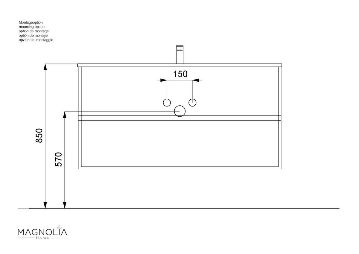 BADEZIMMER Limes, Eichefarben B: 120 cm - Eichefarben/Weiß, Basics, Holzwerkstoff/Stein (120cm) - MID.YOU