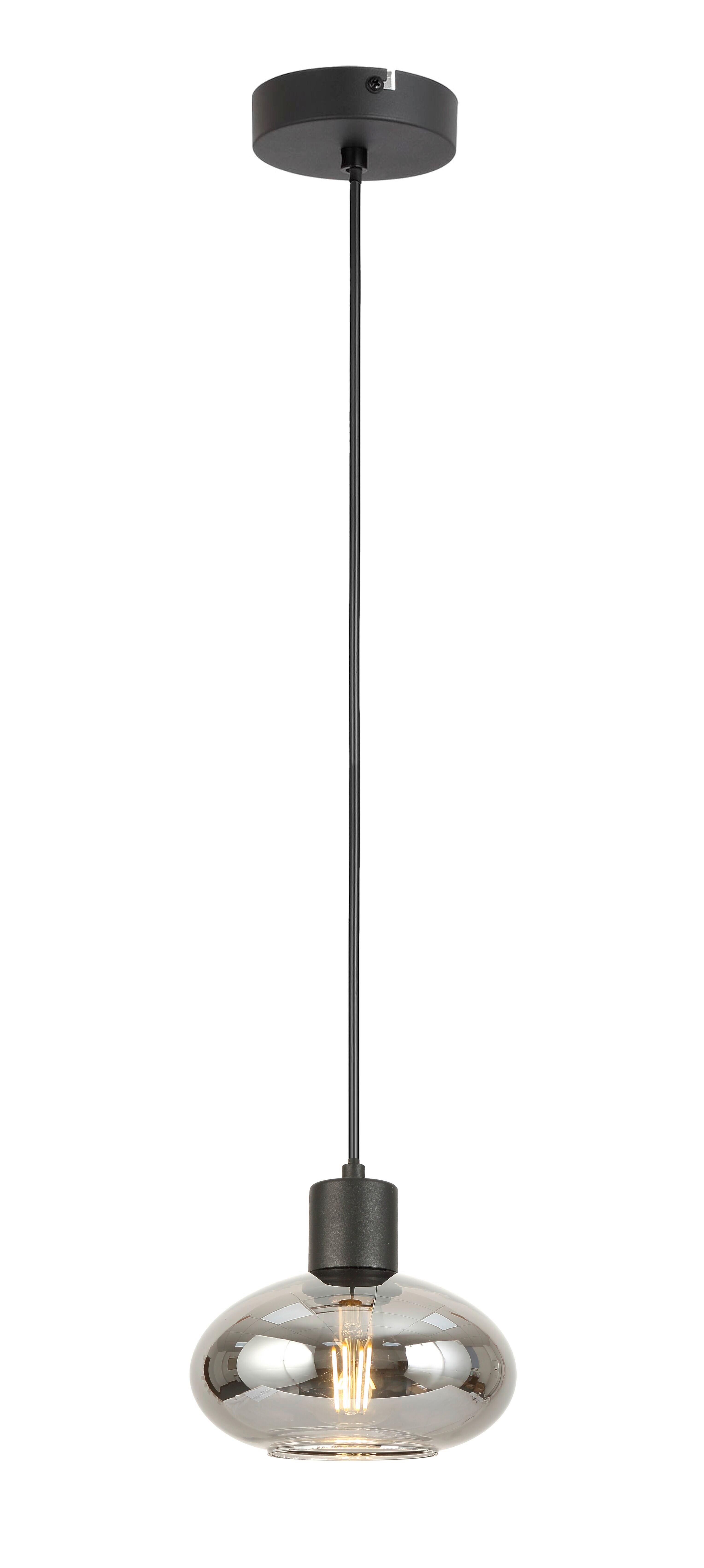 ZÁVESNÉ SVIETIDLO TIPO - čierna, Modern, kov/sklo (18/120cm) - Mömax