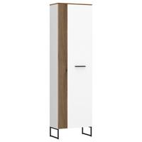 Schuhschrank Aladin stehend & hängend montierbar B: 55 cm - Eichefarben/Schwarz, MODERN, Holzwerkstoff (55/199,9/35cm)
