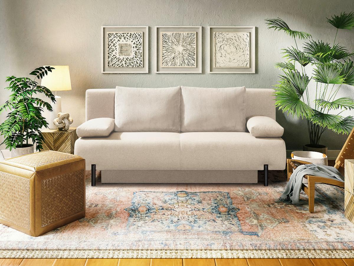 Schlafsofa Flash, Naturfarben B: 197 Cm - Schwarz/Naturfarben, KONVENTIONELL, Textil (197/88/89cm) - Livetastic