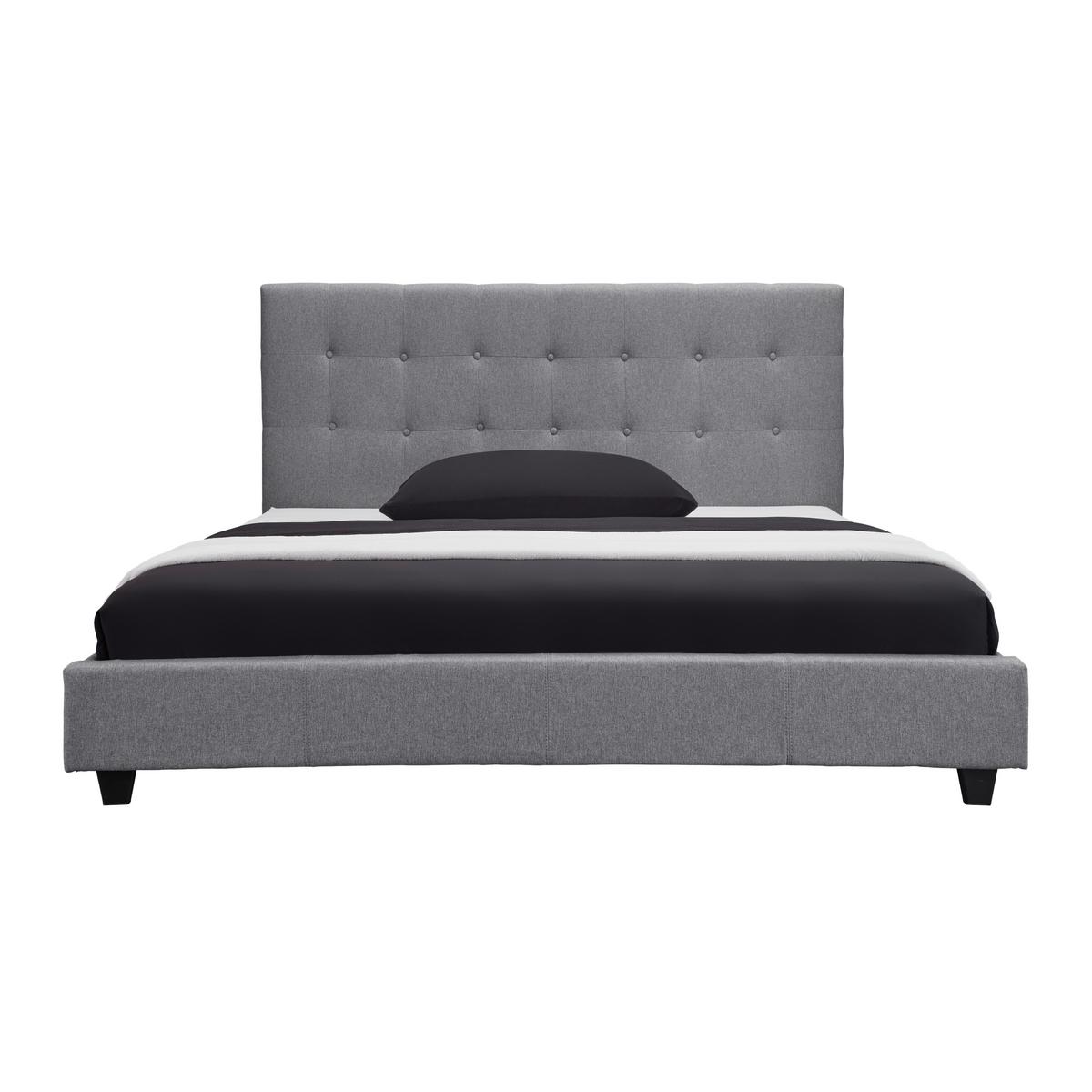 Manželská postel Frederico, 180x200, světle šedá - černá/světle šedá, Moderní, dřevo/kompozitní dřevo (180/200cm) - Bessagi Home