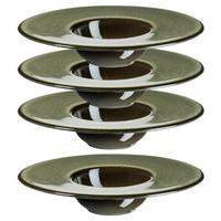Tellerset Ambitious Grün/Schwarz, 4-teilig - Schwarz/Grün, Trend, Keramik (19cm) - Mäser
