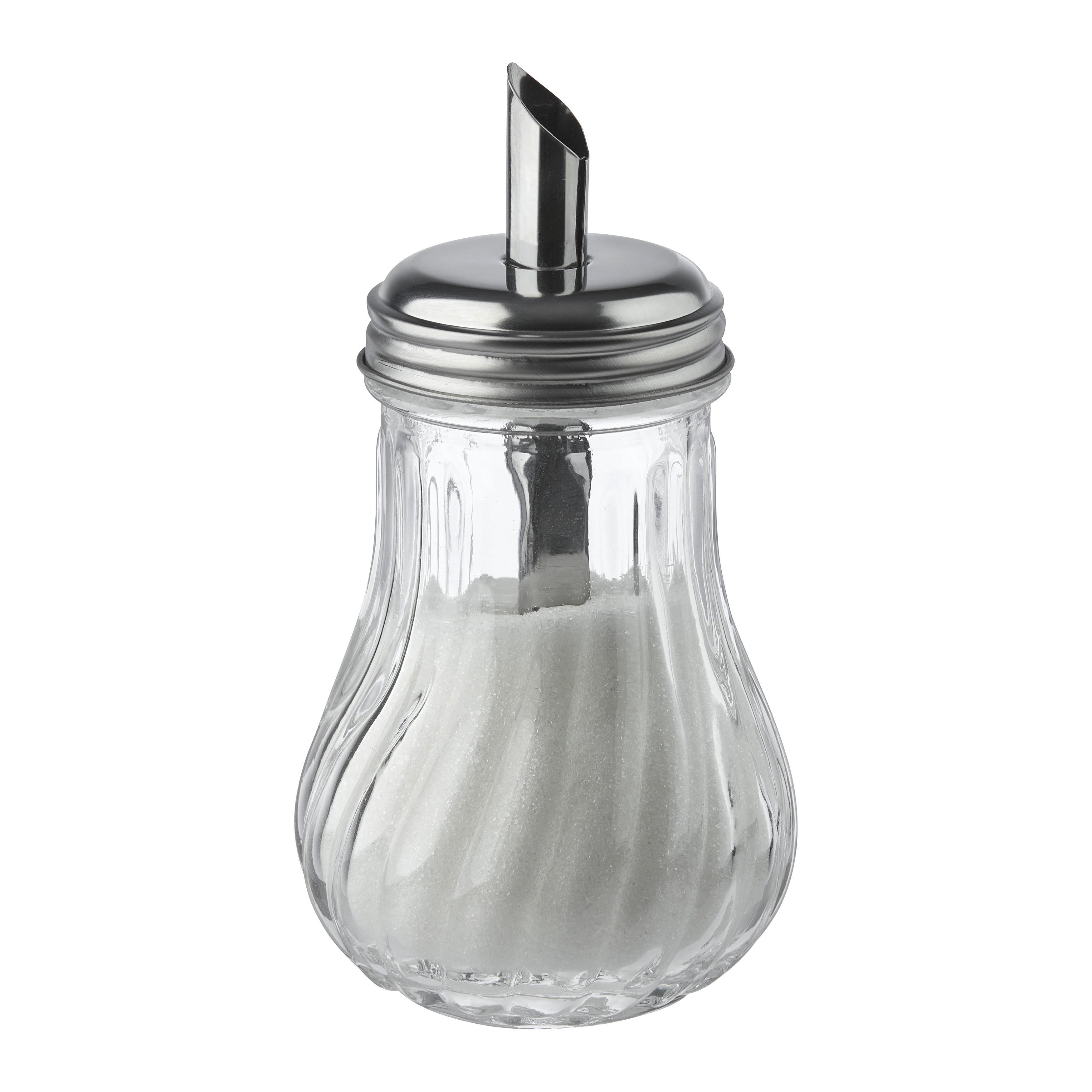 Cukřenka s dávkovačem SUGAR - 200 ML - barvy stříbra/čiré, Moderní, kov/sklo (7,2/14cm) - Mömax