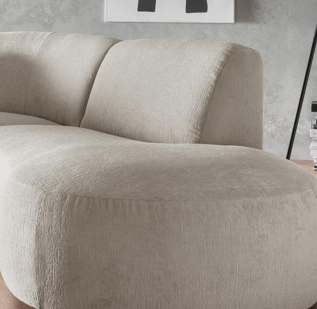 Ecksofa Jesi, Taupe S: 276x182 Cm - Taupe/Schwarz, MODERN, Textil (276/182cm) - Livetastic