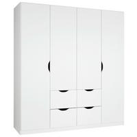 Šatní skříň s otočnými dveřmi White, bílá - bílá, Konvenční, kompozitní dřevo (181/197/54cm)