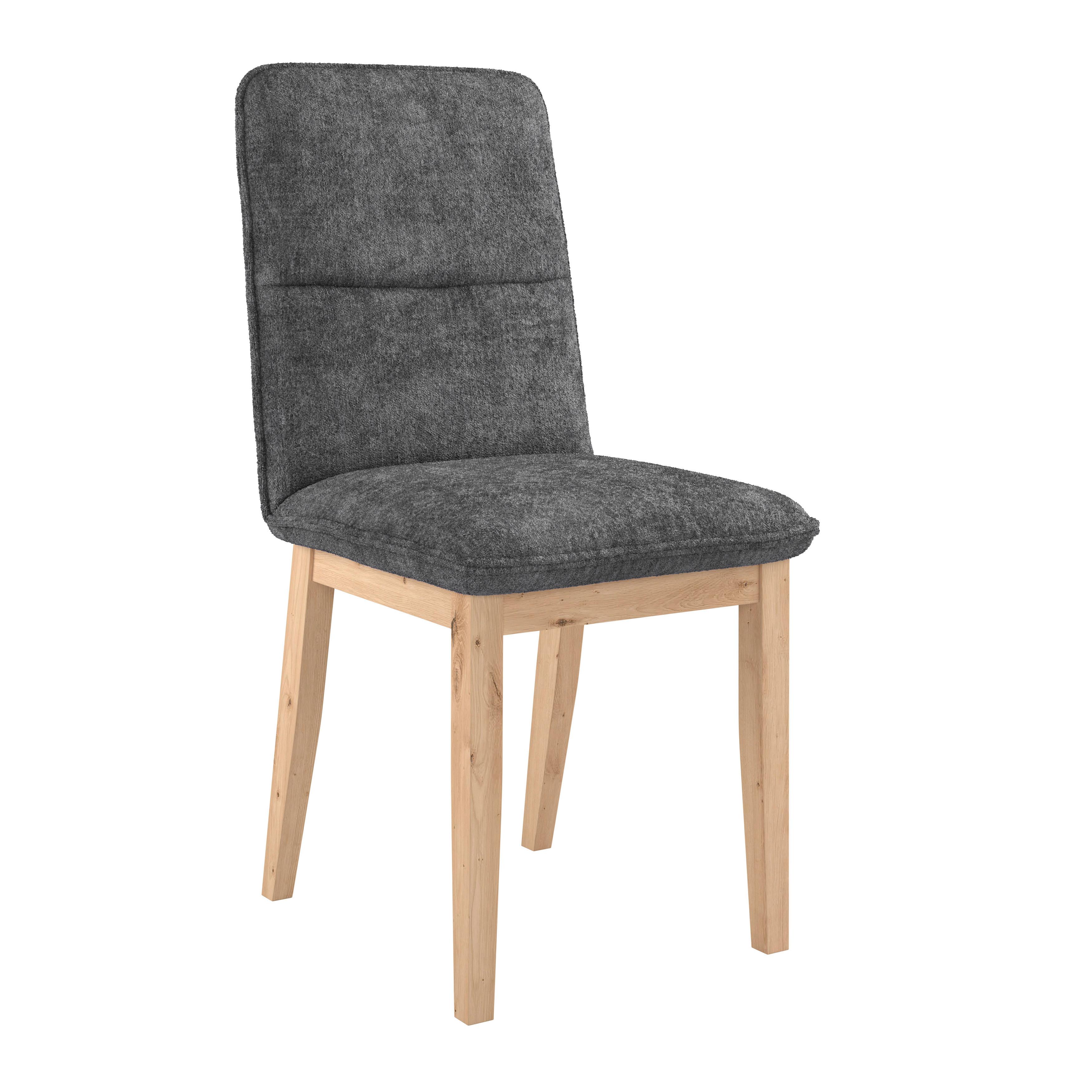 Vierfußstuhl Beluna II Webstoff anthrazit, B: 47cm - Eichefarben/Anthrazit, KONVENTIONELL, Holz/Textil (47/91/44cm) - James Wood
