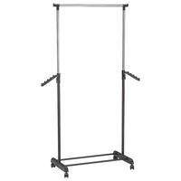 POJÍZDNÝ ŠATNÍ STOJAN MIKE - černá/barvy chromu, Konvenční, kov/plast (80/99-179/40cm) - Based