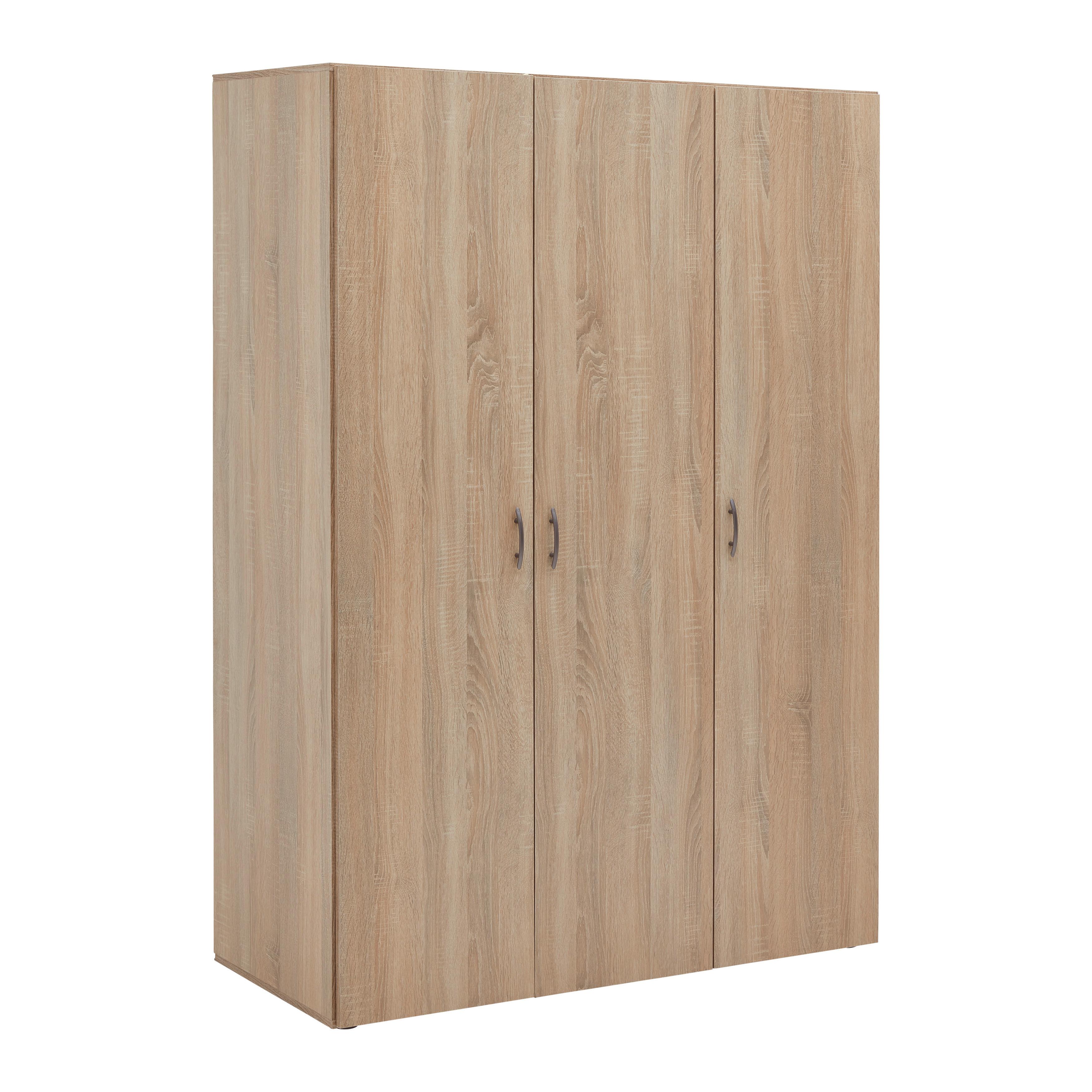Šatníková skriňa JOE - dub sonoma/hliníková, Konventionell, kompozitné drevo/plast (121/177/51cm) - Based