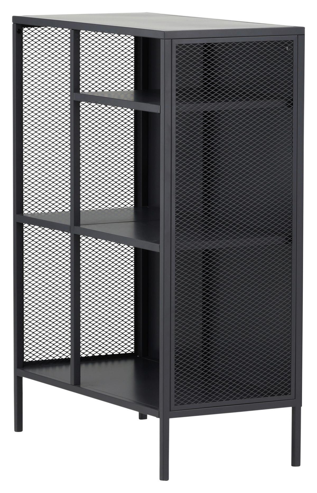 Bücherwand Misha - Dunkelgrau/Grau, Design, Metall (80/110/40cm) - Livetastic