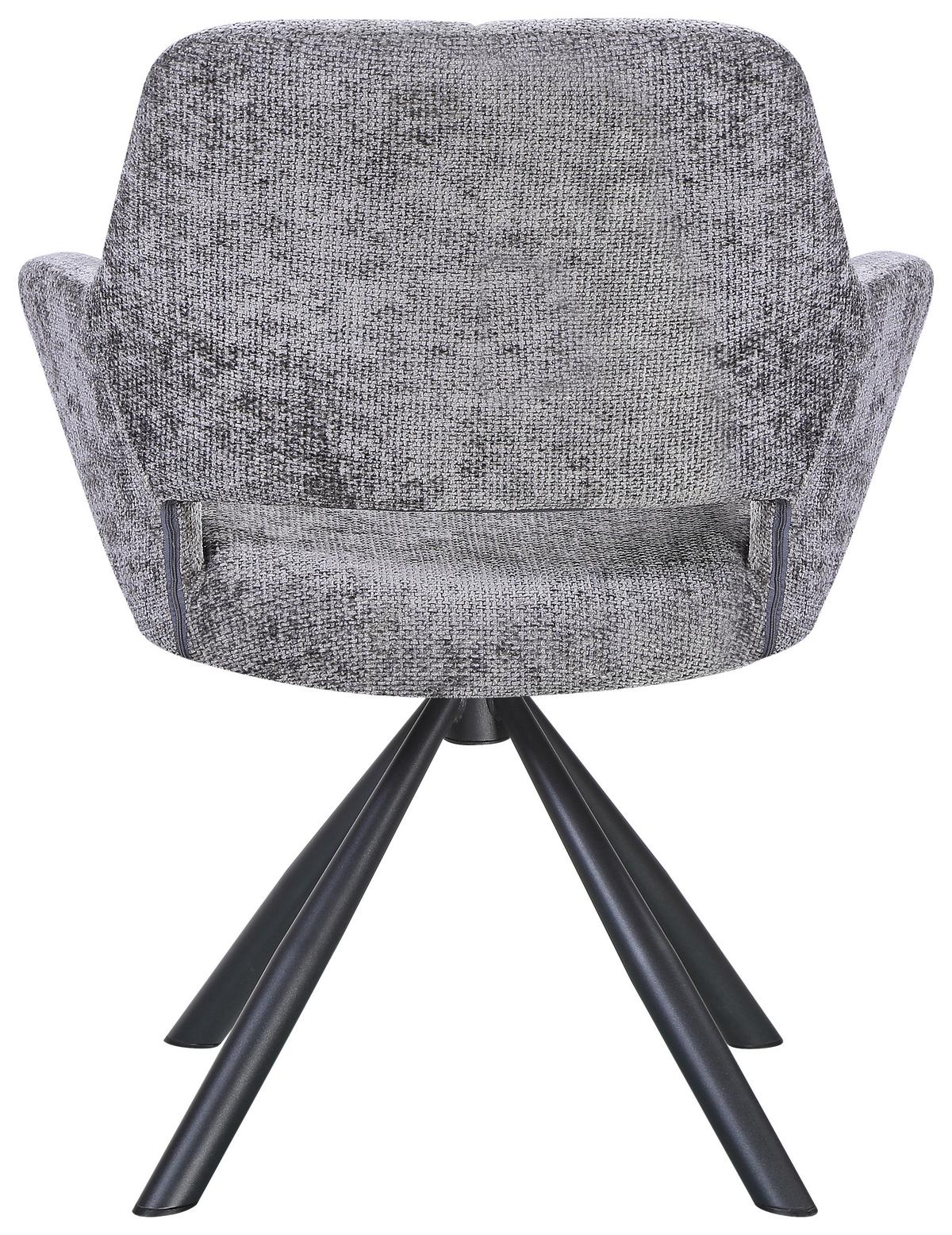 Stolička s podrúčkami Bello sivá/čierna - čierna/sivá, Modern, kov/textil (66/85/66cm) - Mömax