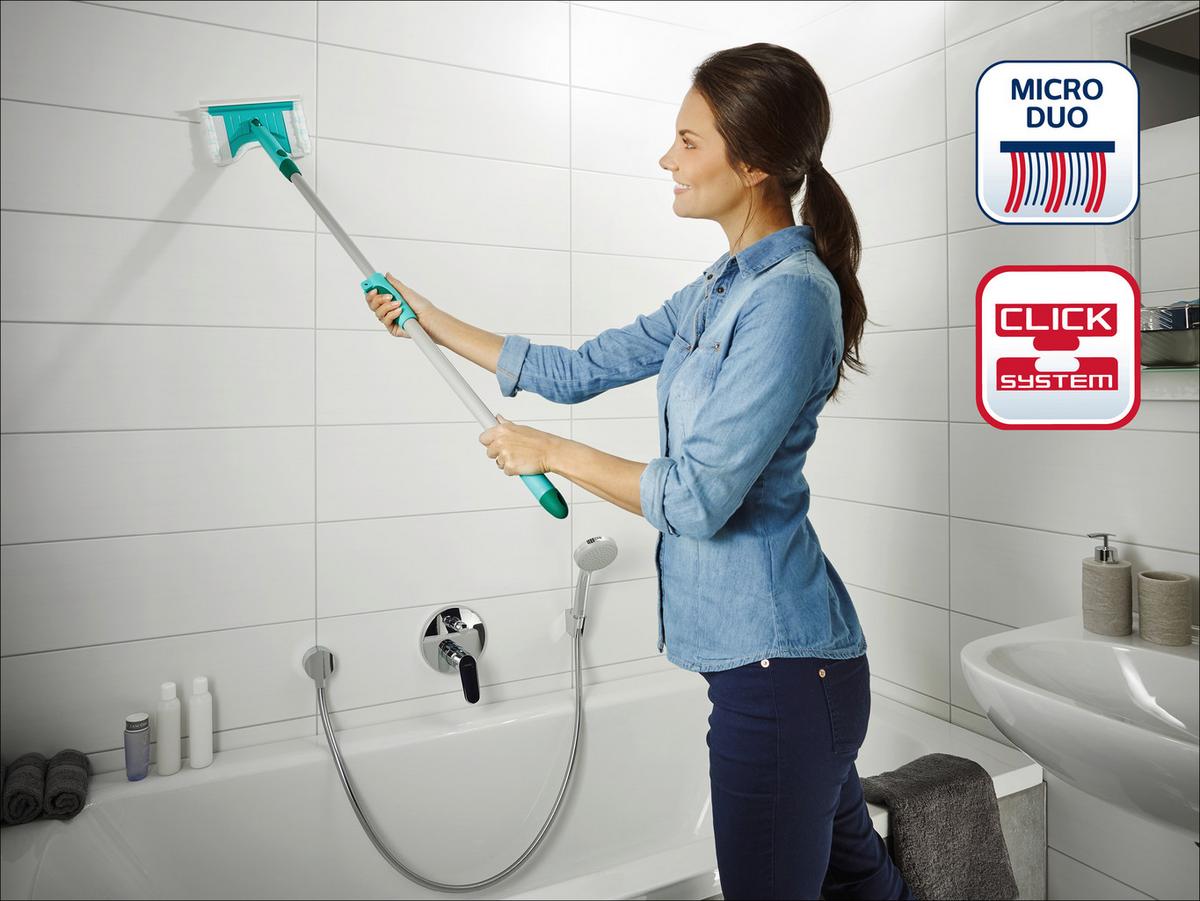 Wischbezug 41702 Bath Cl: Micro Duo - Türkis/Weiß, Basics, Textil (20cm) - Leifheit