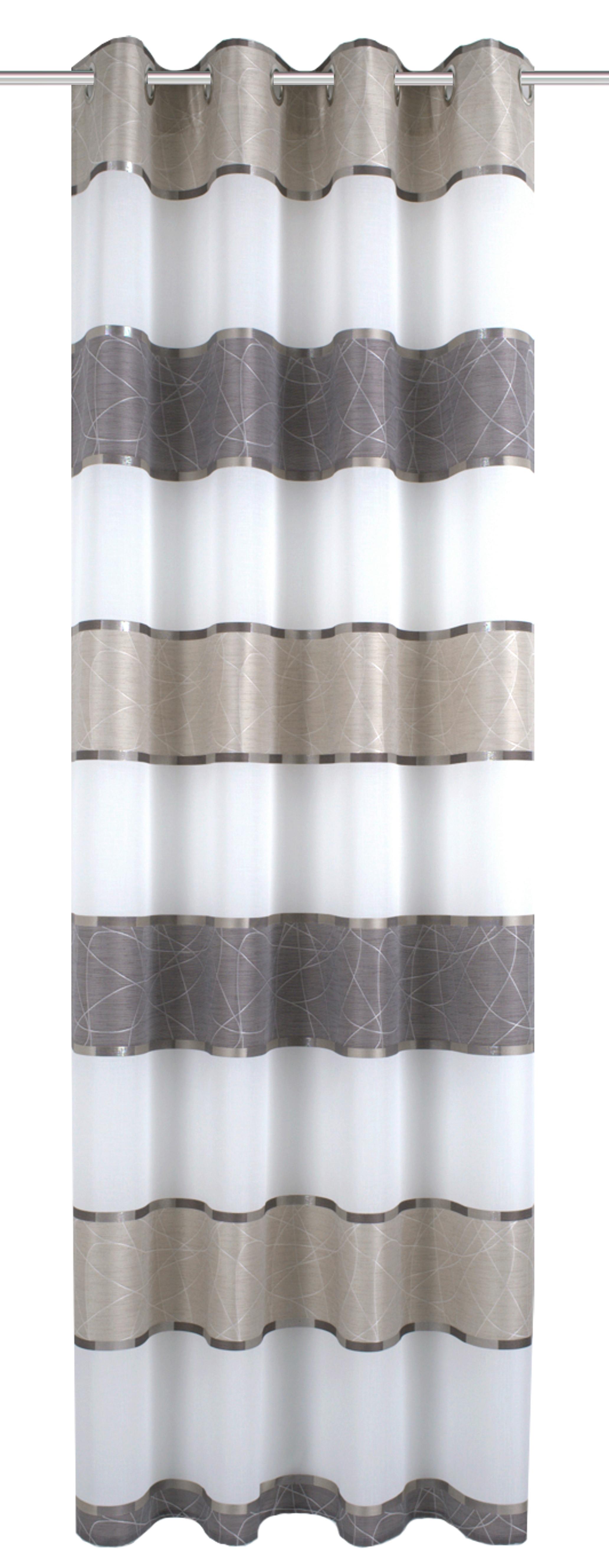 Ösenvorhang Walter - Taupe/Grau, Design, Textil (140/175cm) - Schmidt W. Gmbh