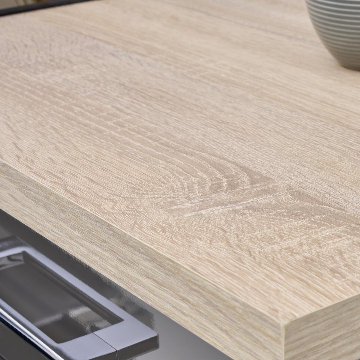 Küchenzeile Mailand mit Geräten 220 cm Anthrazit Hochglanz - Eichefarben/Anthrazit, MODERN, Holzwerkstoff (220cm) - Held