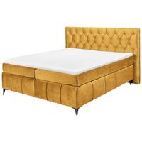 Boxspring posteľ Pembroke, 180x200, okrová - kari žltá, Design, kompozitné drevo/textil (180/200cm)