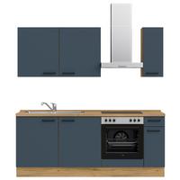 Küchenleerblock Easytouch Low-Line, L5 Rechts - Blau/Eichefarben, MODERN, Holzwerkstoff (210cm) - Nobilia