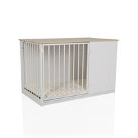 Tierhaus Pawhome Weiß/Eichefarben B: 60cm - Eichefarben/Weiß, MODERN, Holzwerkstoff (60/65,5/102cm) - MID.YOU