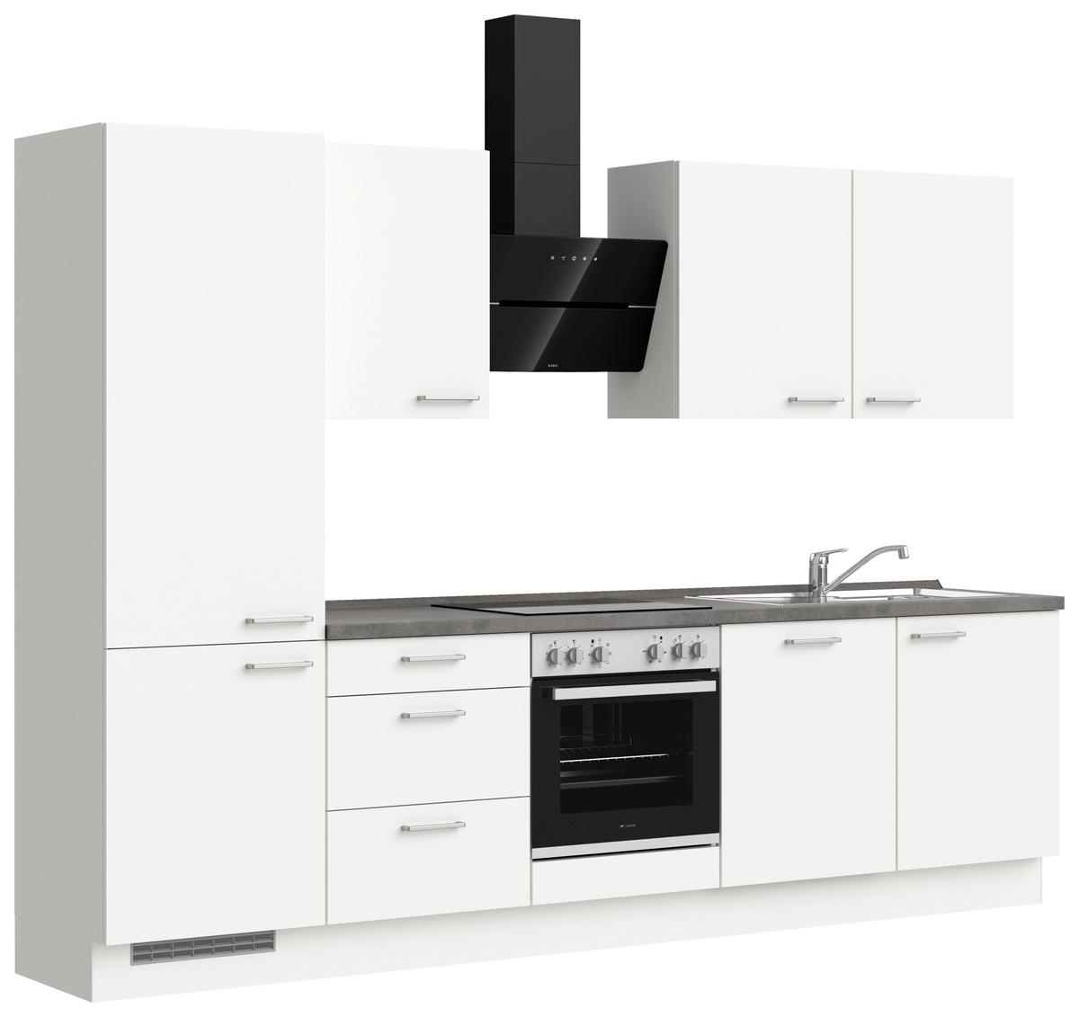 KÜCHENLEERBLOCK TOUCH HIGH - LINE, H10 LINKS - Weiß/Grau, MODERN, Holzwerkstoff (300cm) - Nobilia