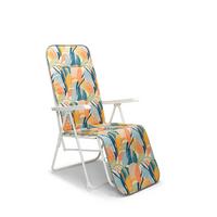 SONNENLIEGE CHIEMSEE – RELAXLIEGE - Multicolor/Weiß, Basics, Textil/Metall (58/108/75cm) - Gardenson