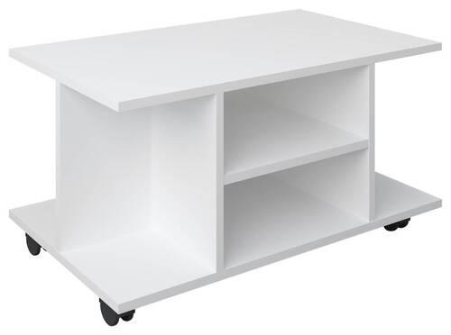 Konferenční stolek Findula 80x40 cm, bílý - bílá, Moderní, kompozitní dřevo/plast (80/40/40cm) - MID.YOU