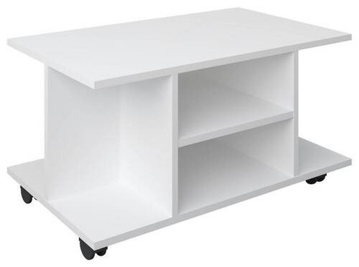 Konferenční stolek Findula 80x40 cm, bílý - bílá, Moderní, kompozitní dřevo/plast (80/40/40cm) - MID.YOU