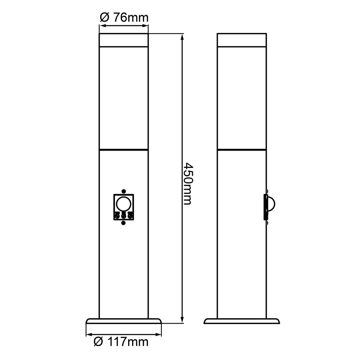 Wegeleuchte 90947a06 Dody - Schwarz, KONVENTIONELL, Kunststoff/Metall (12/45cm) - Brilliant