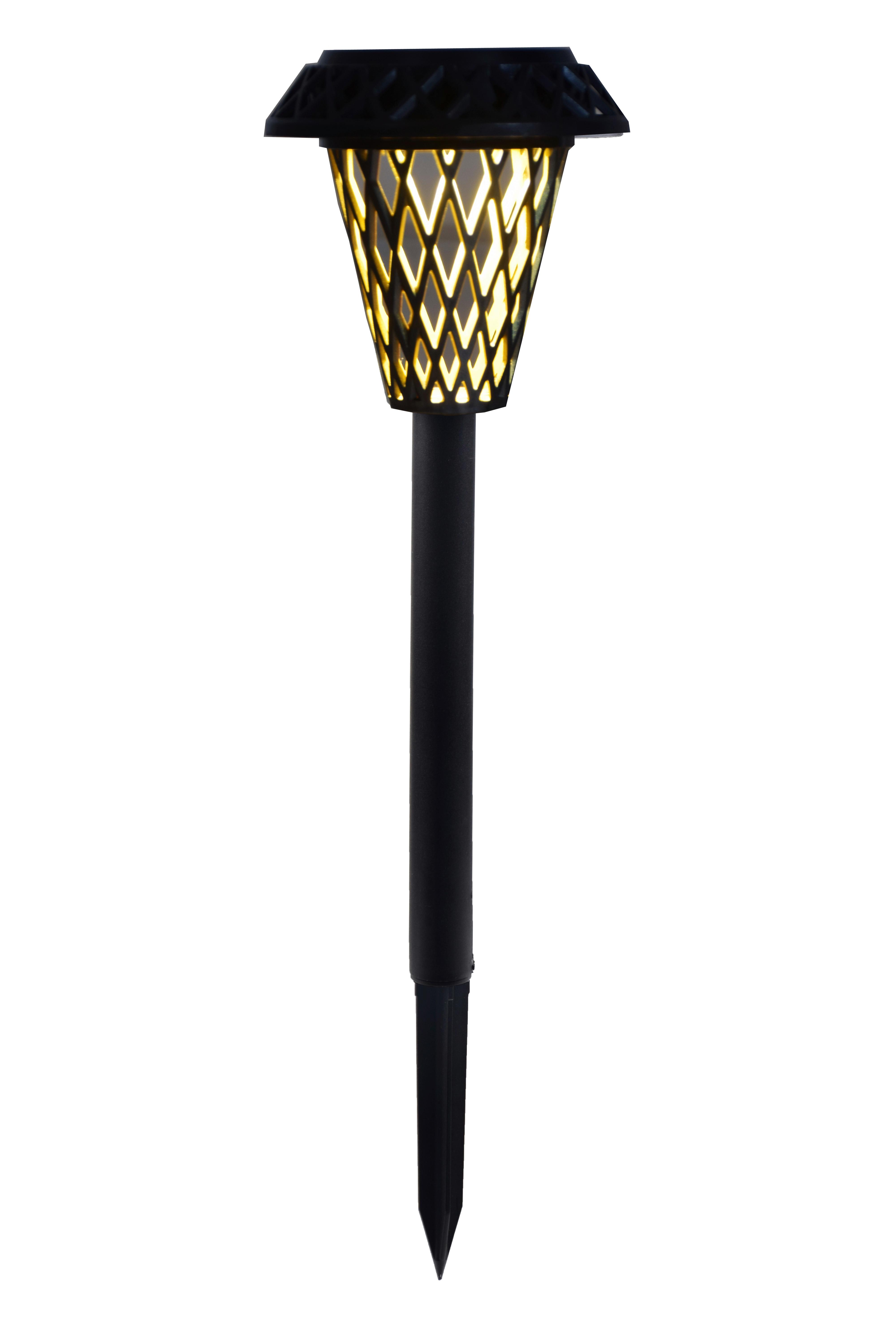 Solarleuchte mit Erdspieß 1 Dekoleuchtmittel H: 43 cm - Schwarz, KONVENTIONELL, Kunststoff (11,8/11,8/43cm) - Homezone