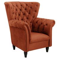 Ohrensessel Cupido - Rostfarben/Schwarz, Design, Textil (96/112/86cm) - MID.YOU