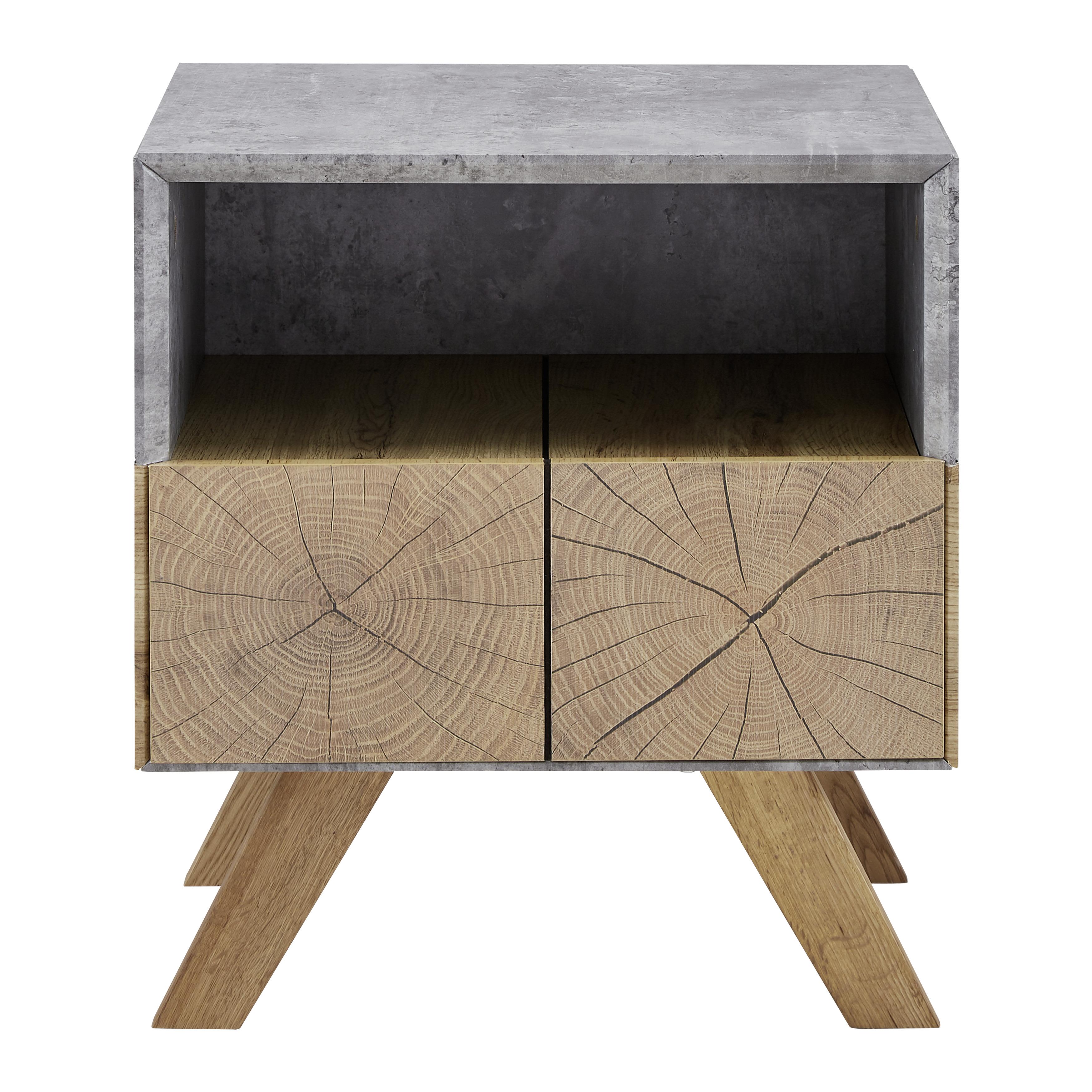 Noční Stolek Casper - šedá/barvy dubu, Moderní, dřevo (45/50/40cm) - Modern Living