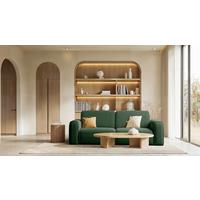 Schlafsofa Tuzzi Dunkelgrün B: 252cm - Dunkelgrün/Schwarz, Basics, Textil (252/94/105cm) - Livetastic