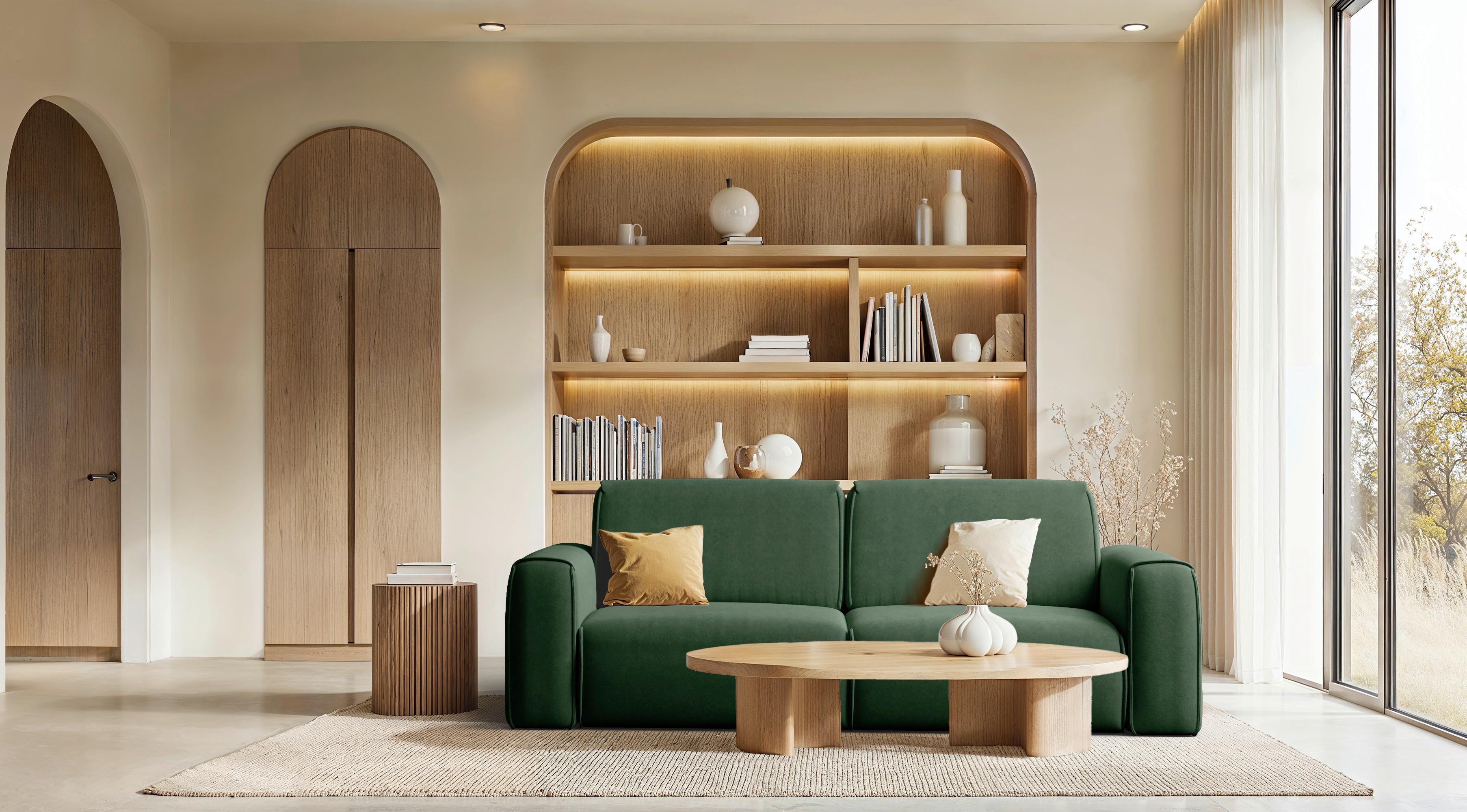 Schlafsofa Tuzzi Dunkelgrün B: 252cm