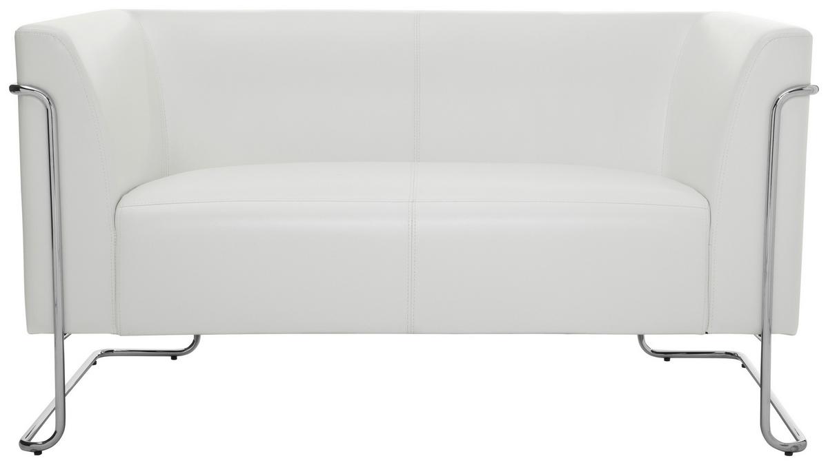 2-sitzer-sofa Curacao Weiß - Silberfarben/Weiß, MODERN, Textil (130/71/74cm) - MID.YOU