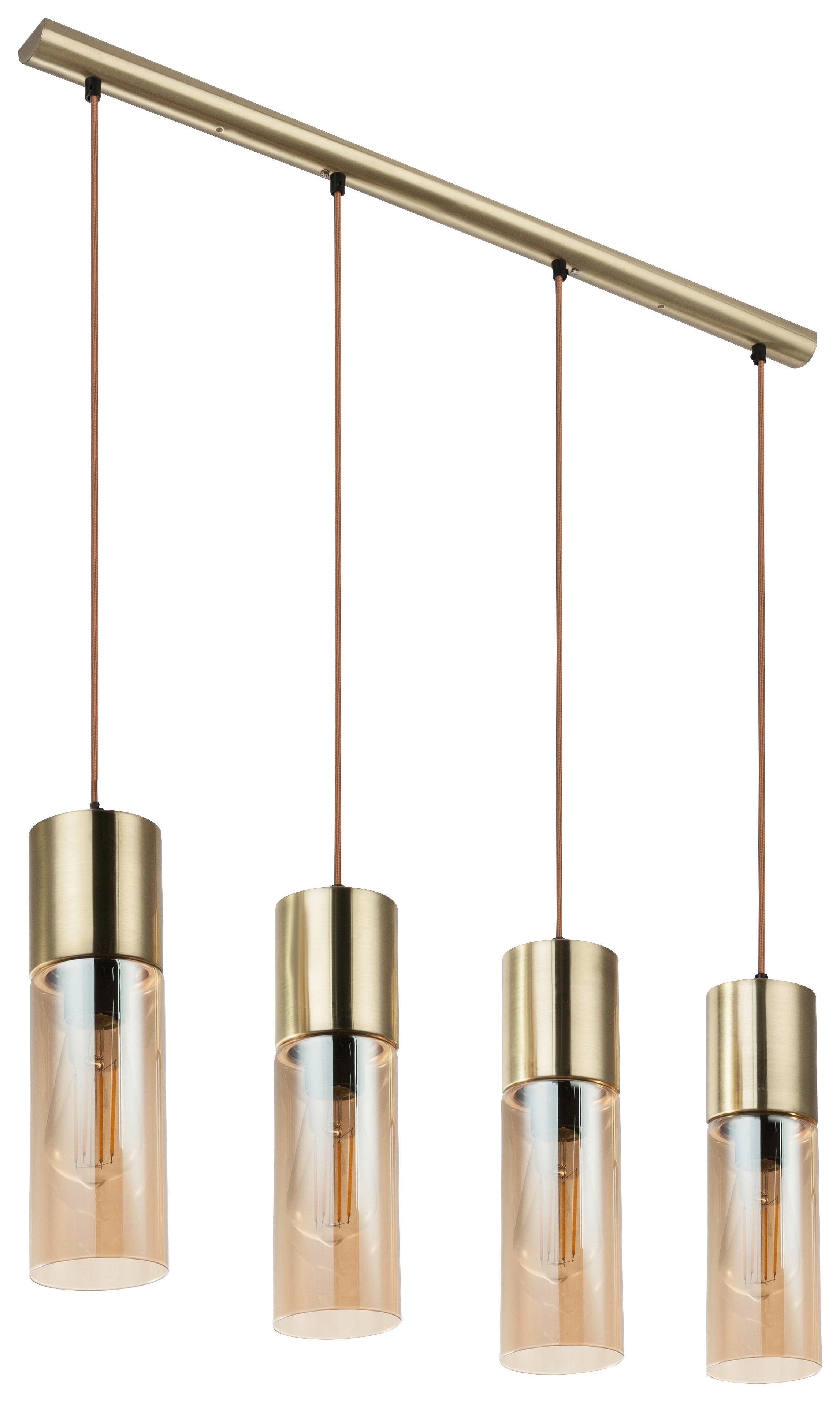 Hängeleuchte Nopä - Champagner/Goldfarben, KONVENTIONELL, Glas/Metall (80/9/156cm)