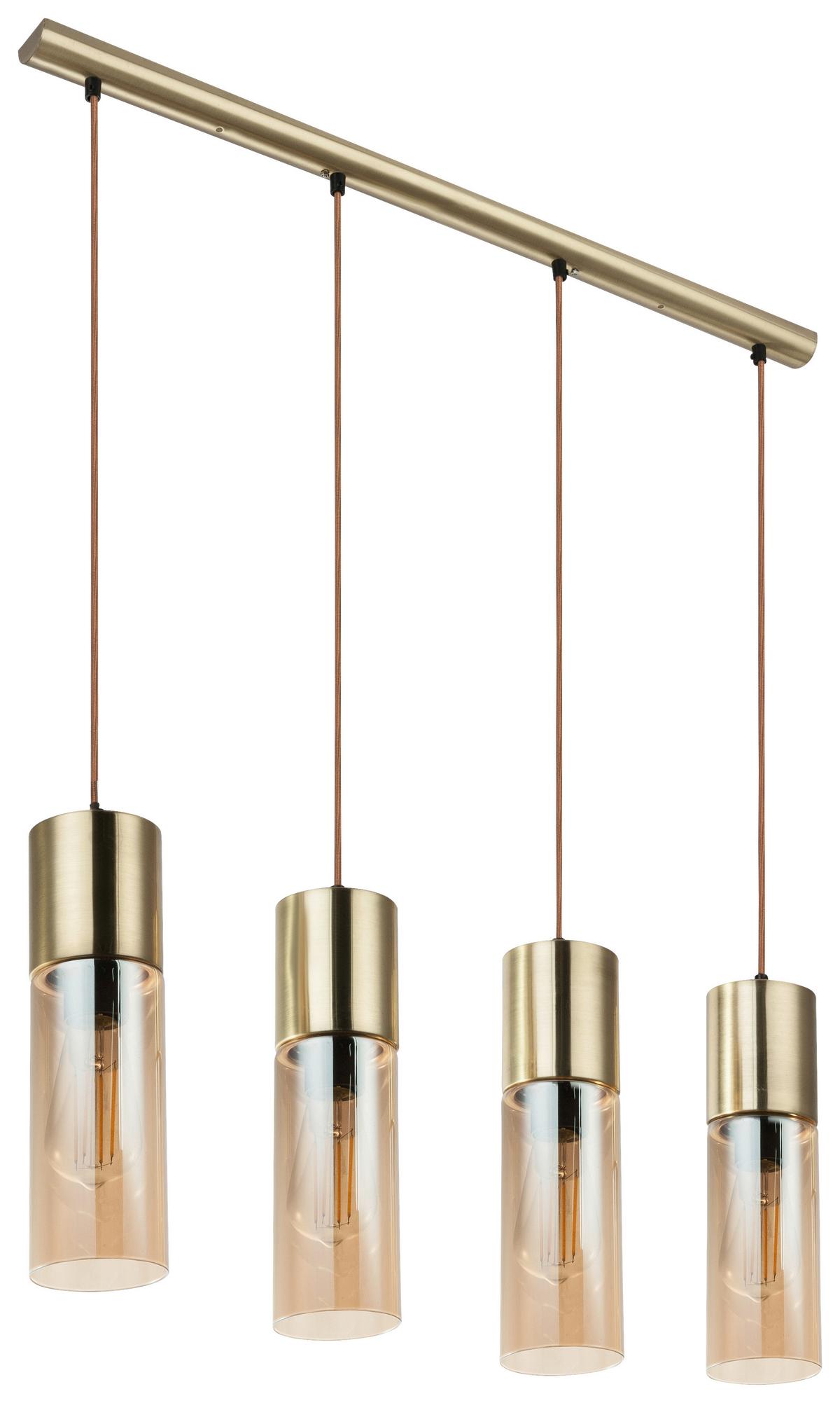 Hängeleuchte Nopä - Champagner/Goldfarben, KONVENTIONELL, Glas/Metall (80/9/156cm)