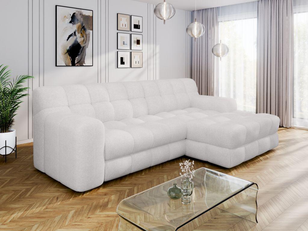 Dizajnová sedačka KARL, pravá, sivobiela - čierna/sivobiela, Modern, textil/plast (287/169cm) - Bessagi Home