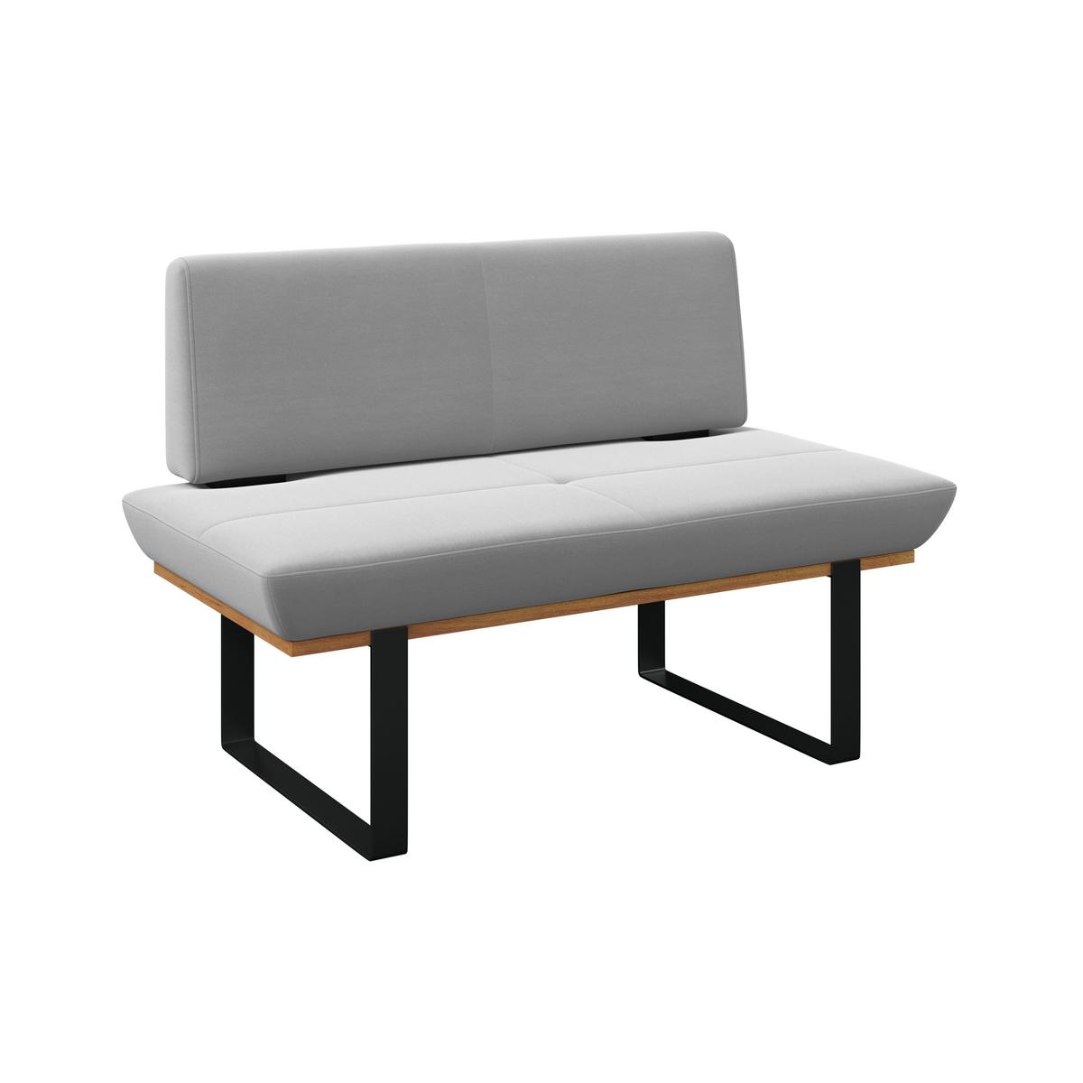Sitzbank Tristan Webstoff hellgrau, B: 130cm - Hellgrau/Schwarz, MODERN, Holz/Textil (130/48/90cm) - James Wood