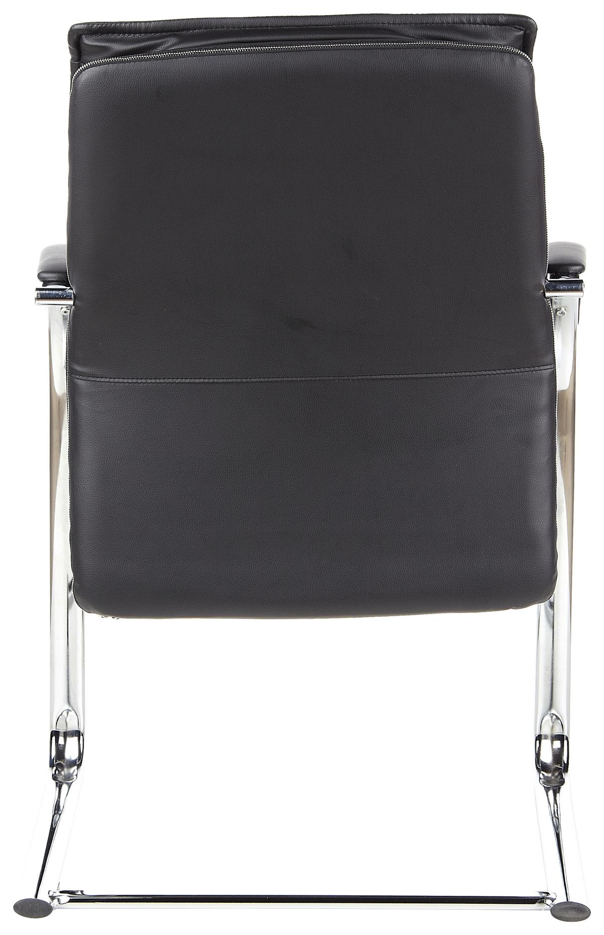 Besucherstuhl Villa Schwarz Bis 110 Kg - Schwarz, Basics, Leder/Metall (60/100/47cm) - MID.YOU