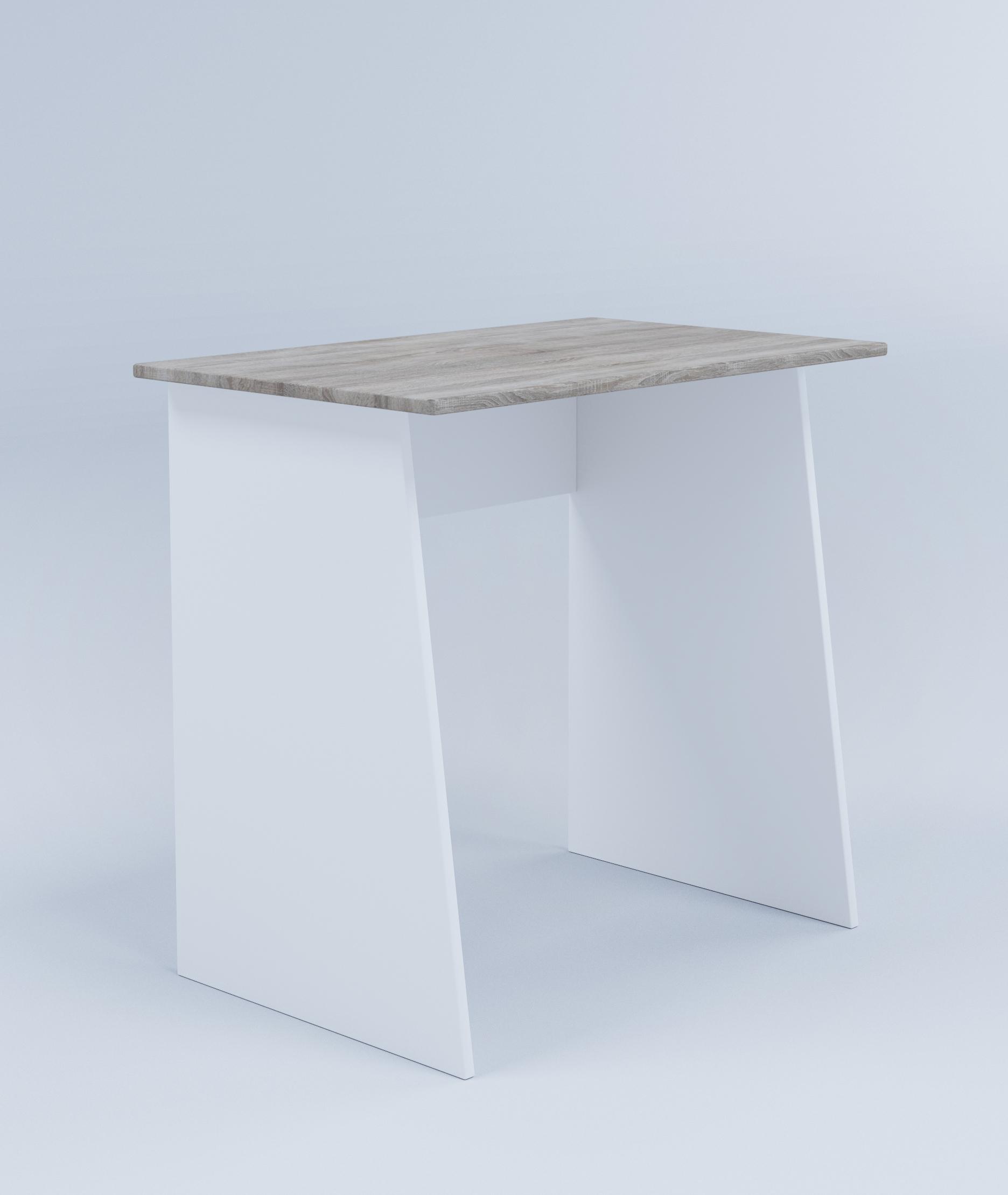 Schreibtisch B 80cm H 74cm Masola Mini, Eiche Dekor/Weiß - Weiß/Sonoma Eiche, Basics, Holzwerkstoff (80/50/74cm) - MID.YOU