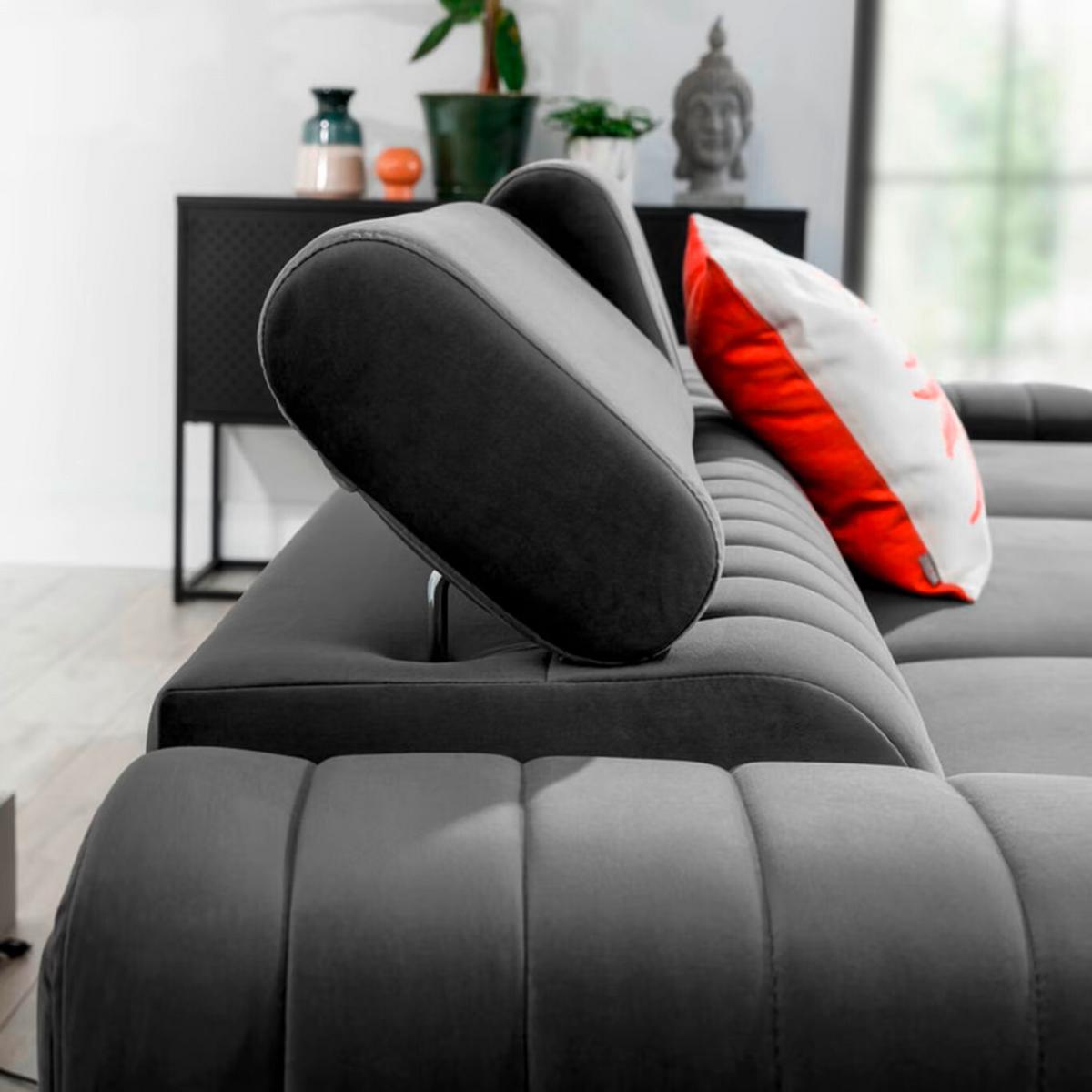 Ecksofa Grayson Grau S: 278x205 cm - Silberfarben/Grau, Design, Textil (278/205cm) - MID.YOU