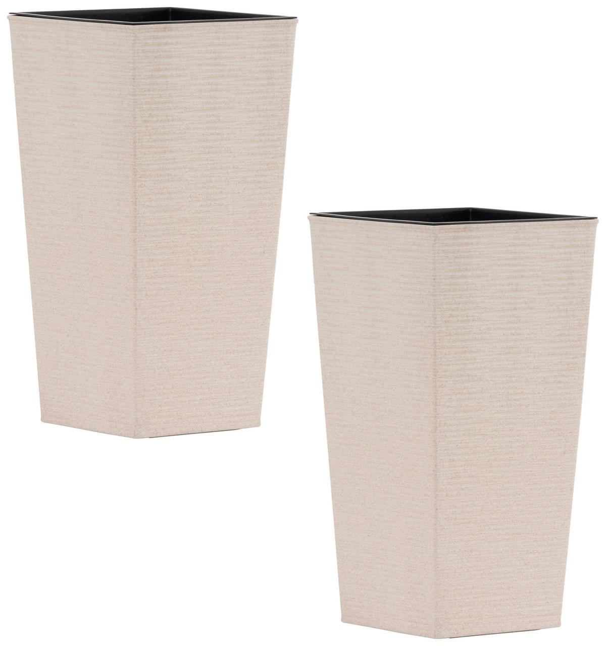 Übertopf-set Creme B: 30 Cm 2-Teilig - Creme, Basics, Kunststoff (30/57/30cm) - Siena Garden