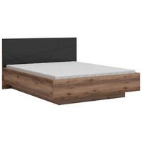 Bett Forn 160x200 Cm Schwarz, Eichefarben - Eichefarben/Schwarz, MODERN, Holzwerkstoff (160/200cm) - MID.YOU