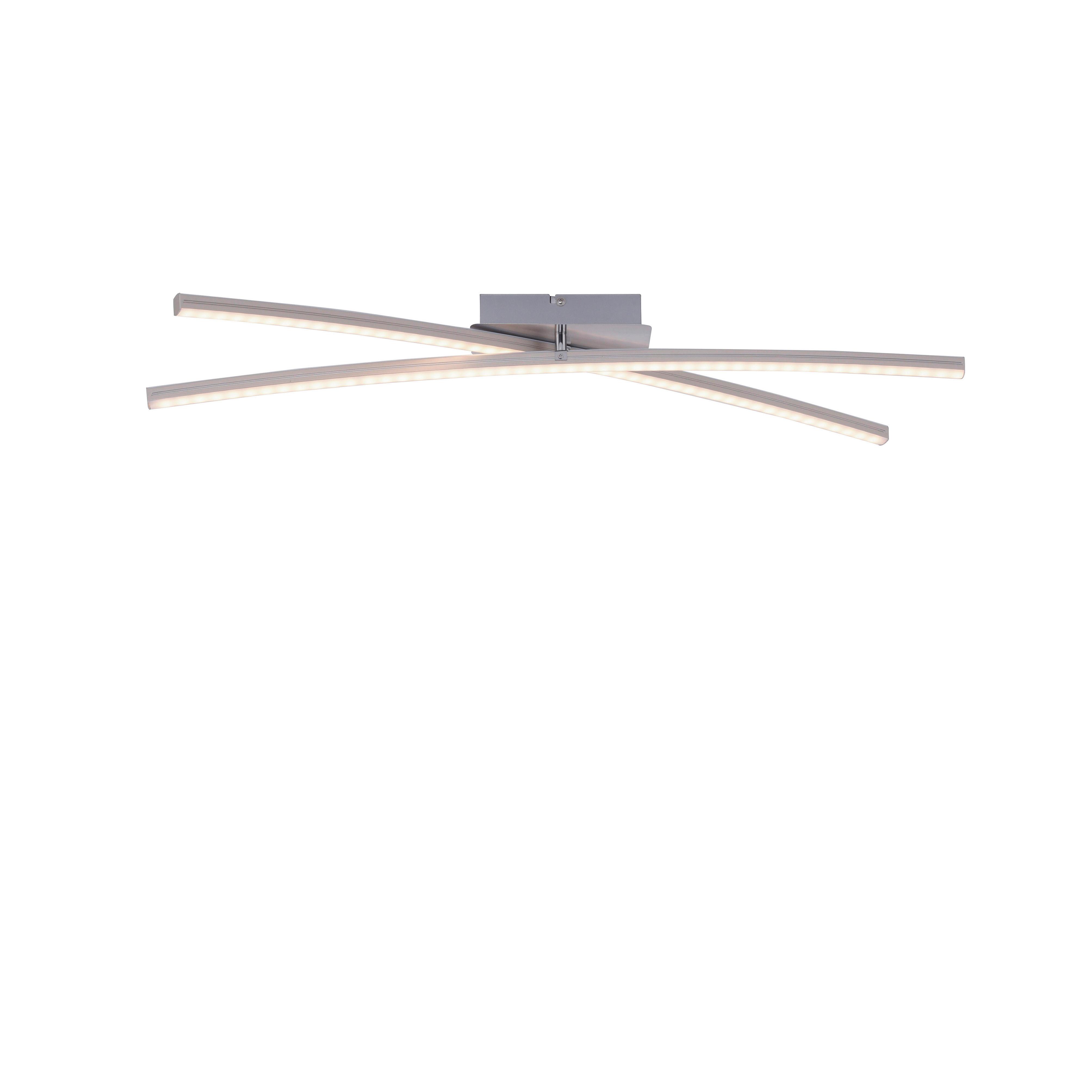 LED-Deckenleuchte Alina L: 80,5 cm mit Farbwechsler - Silberfarben, Design, Kunststoff/Metall (80,5/80,5/12,5cm)