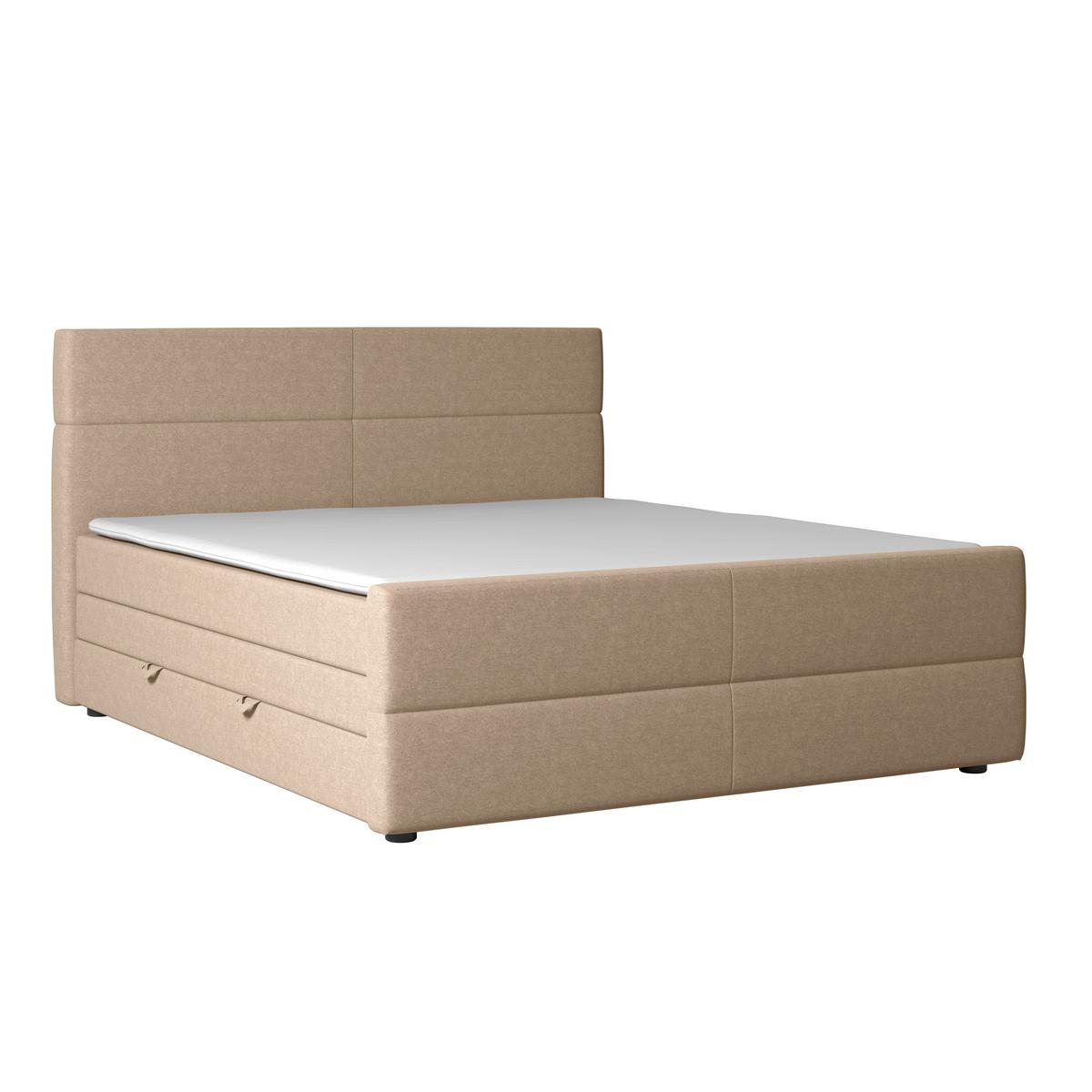 Boxspringbett mit Bettkasten Verona 180x200 cm Naturfarben - Schwarz/Naturfarben, MODERN, Karton/Holzwerkstoff (180/200cm) - MID.YOU