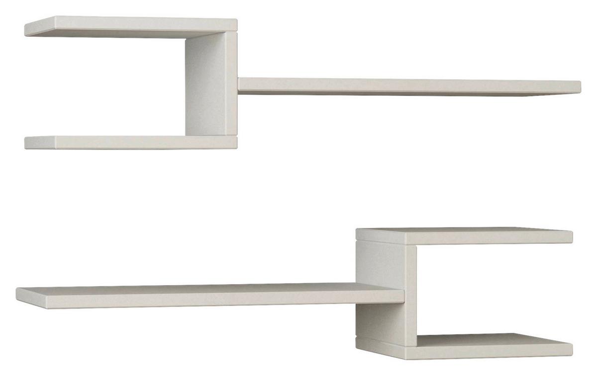 Wandboard Fork Regal - Weiß, Design, Holzwerkstoff (75/17/20cm) - Livetastic