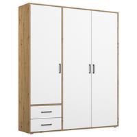 Drehtürenschrank Mit Schubladen 140cm Voyager - Weiß/Eiche Artisan, MODERN, Holzwerkstoff (140/194/53cm) - Rauch Möbel
