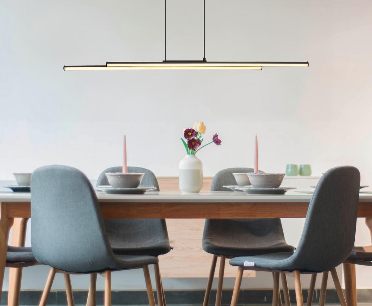 Led Függőlámpa 67342-24h Kirina - fekete/fehér, Design, műanyag/fém (110/6/120cm) - Globo