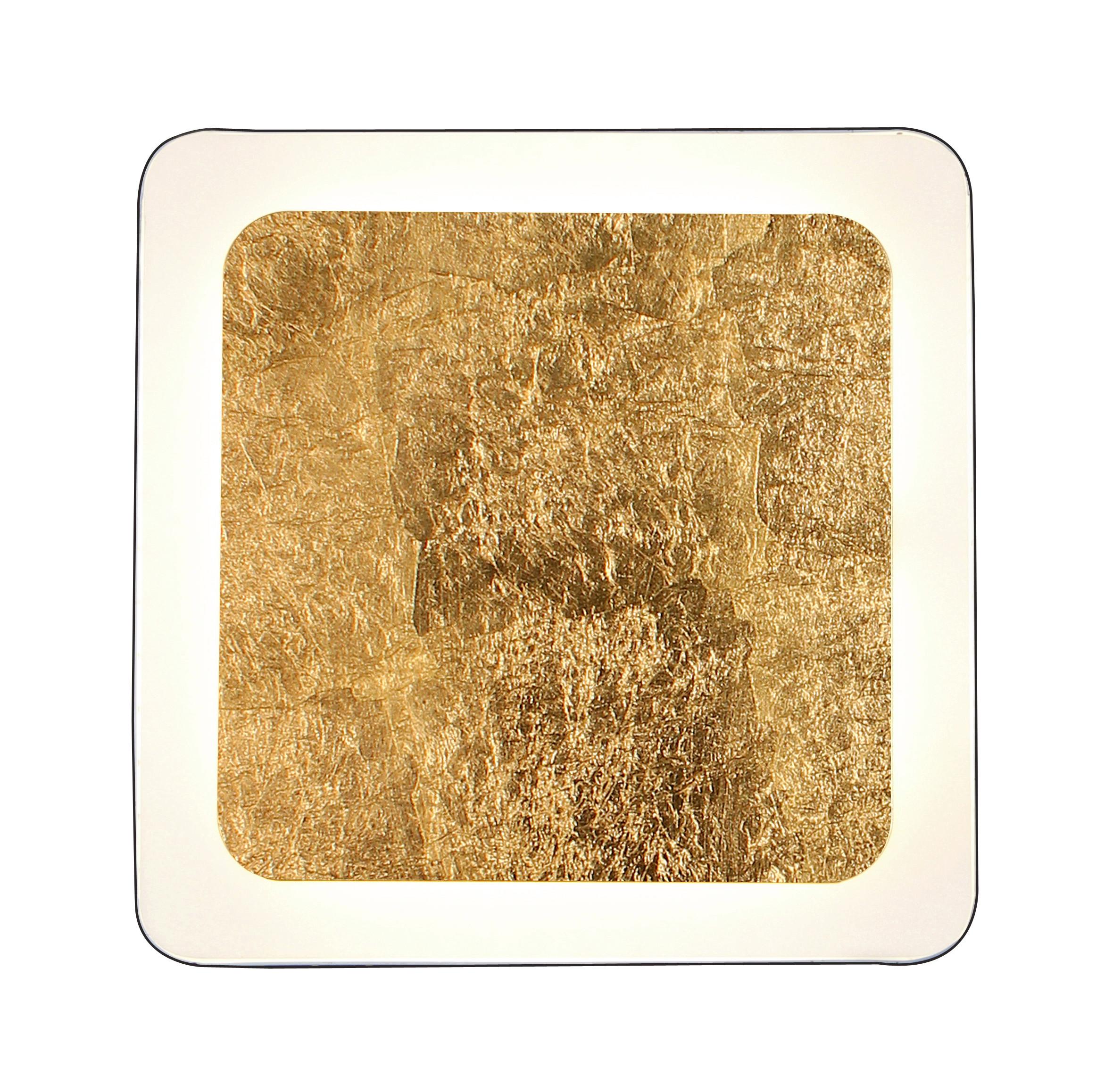 LED-Deckenleuchte Solaris L: 25 cm Mit 3 Helligkeitsstufen - Goldfarben/Schwarz, Design, Metall (4,5/25/25cm)