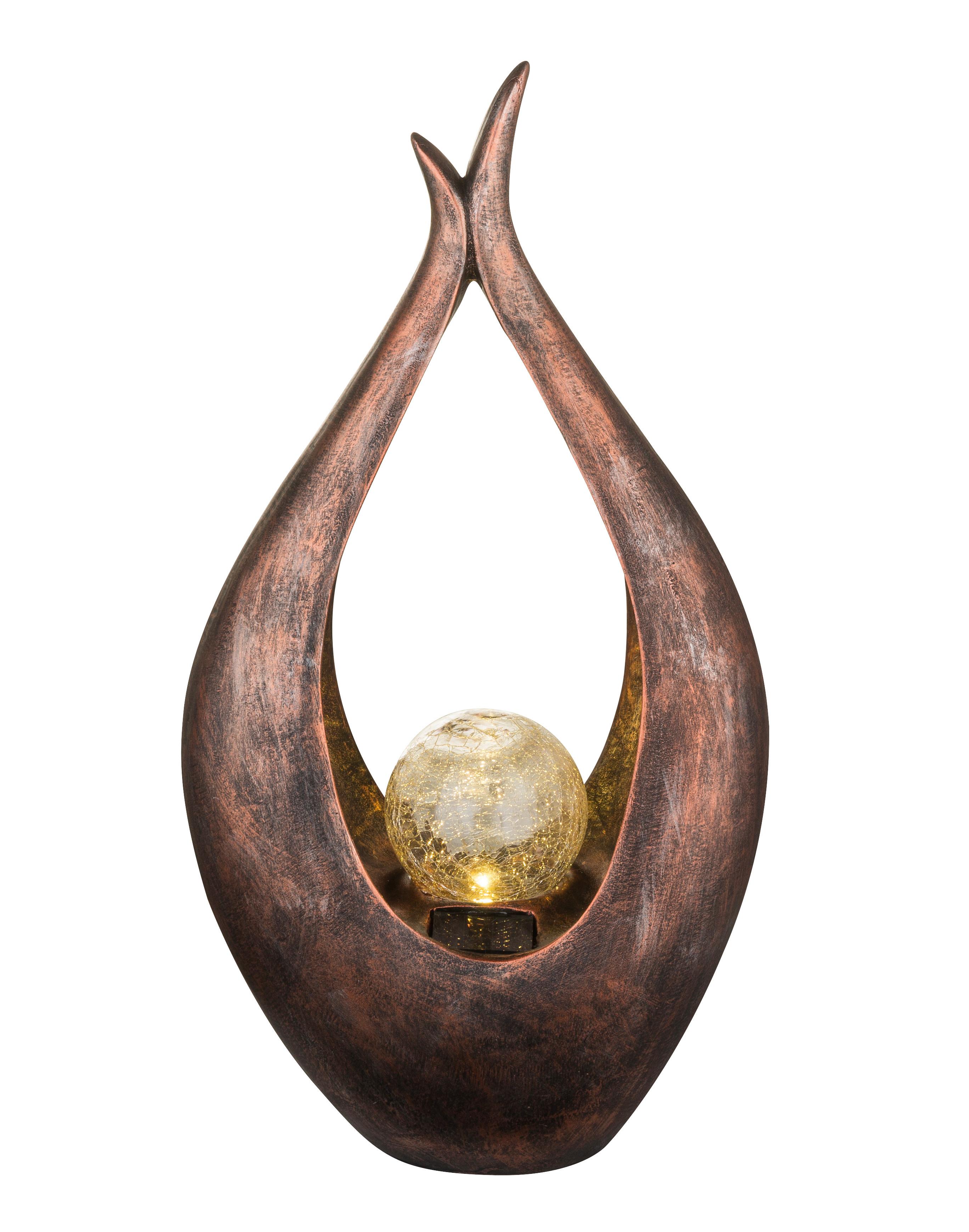 Solarleuchte Bronzefarben Klar - Klar/Bronzefarben, Basics, Glas/Kunststoff (26,5/13/50cm) - Globo