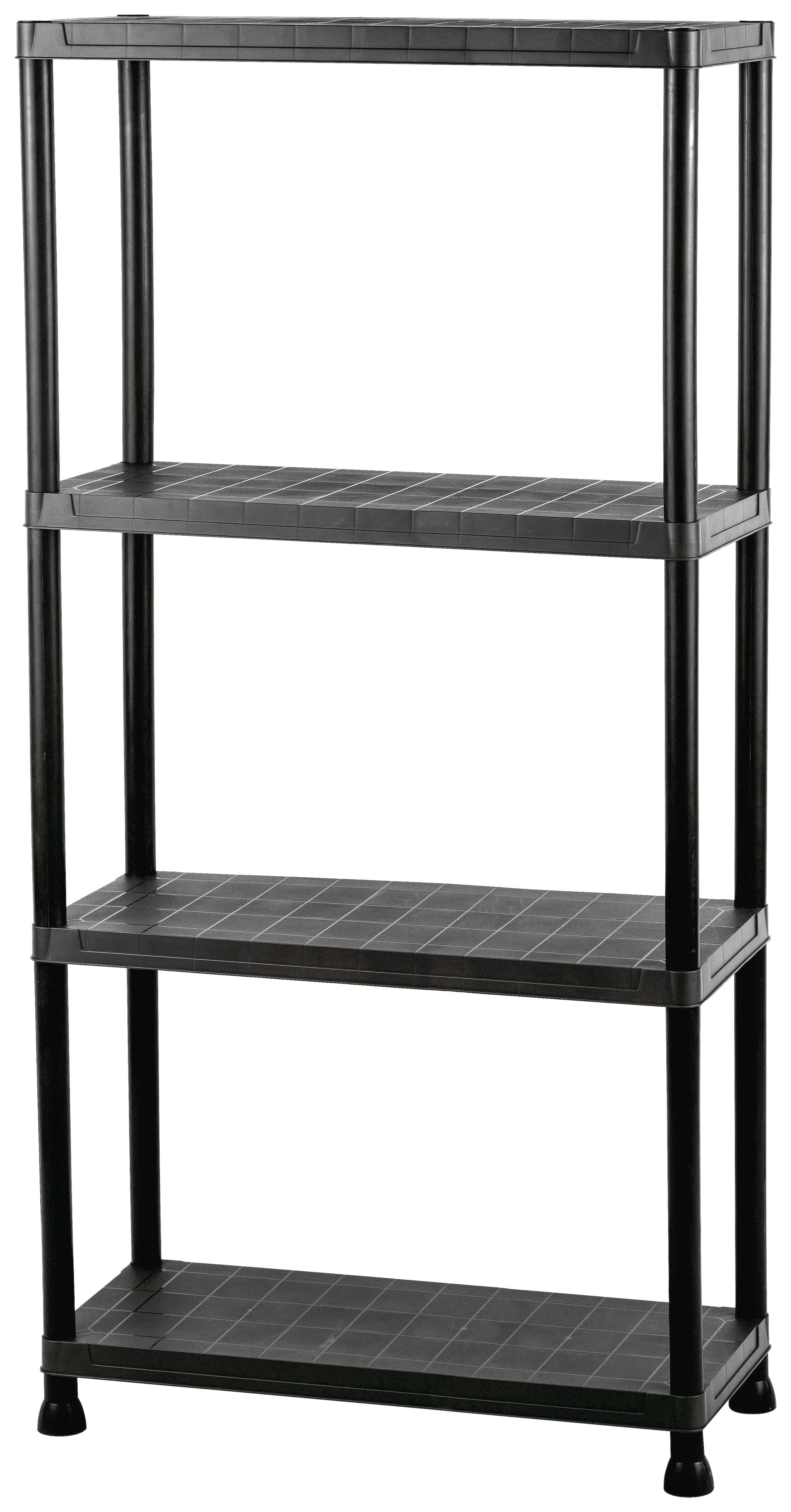 Gartenregal Kunststoff Schwarz B/H: ca. 60/138cm - Schwarz, Basics, Kunststoff (60/138/30cm)