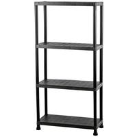 Gartenregal Kunststoff Schwarz B/H: ca. 60/138cm - Schwarz, Basics, Kunststoff (60/138/30cm)
