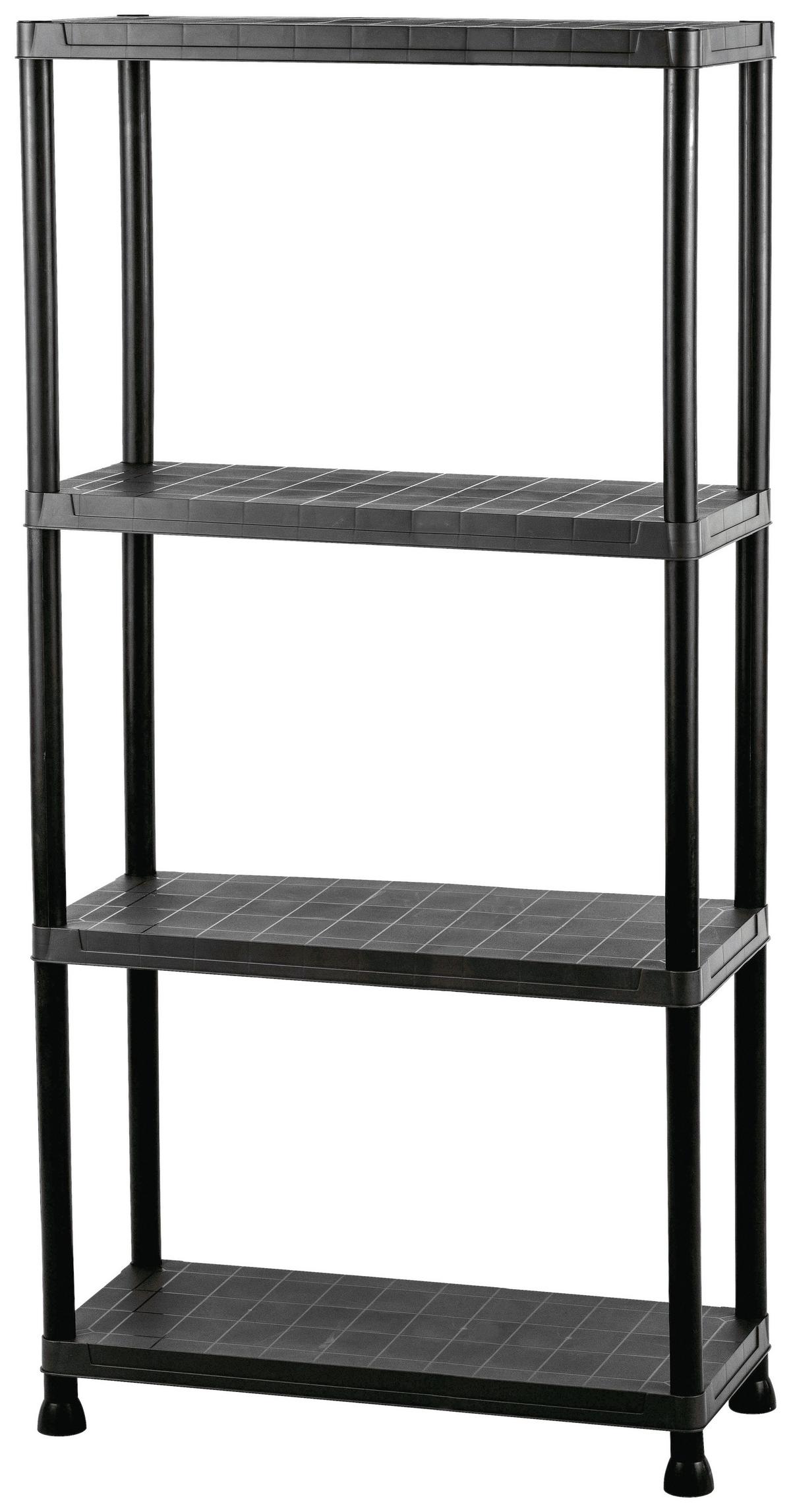 Gartenregal Kunststoff Schwarz B/H: ca. 60/138cm - Schwarz, Basics, Kunststoff (60/138/30cm)